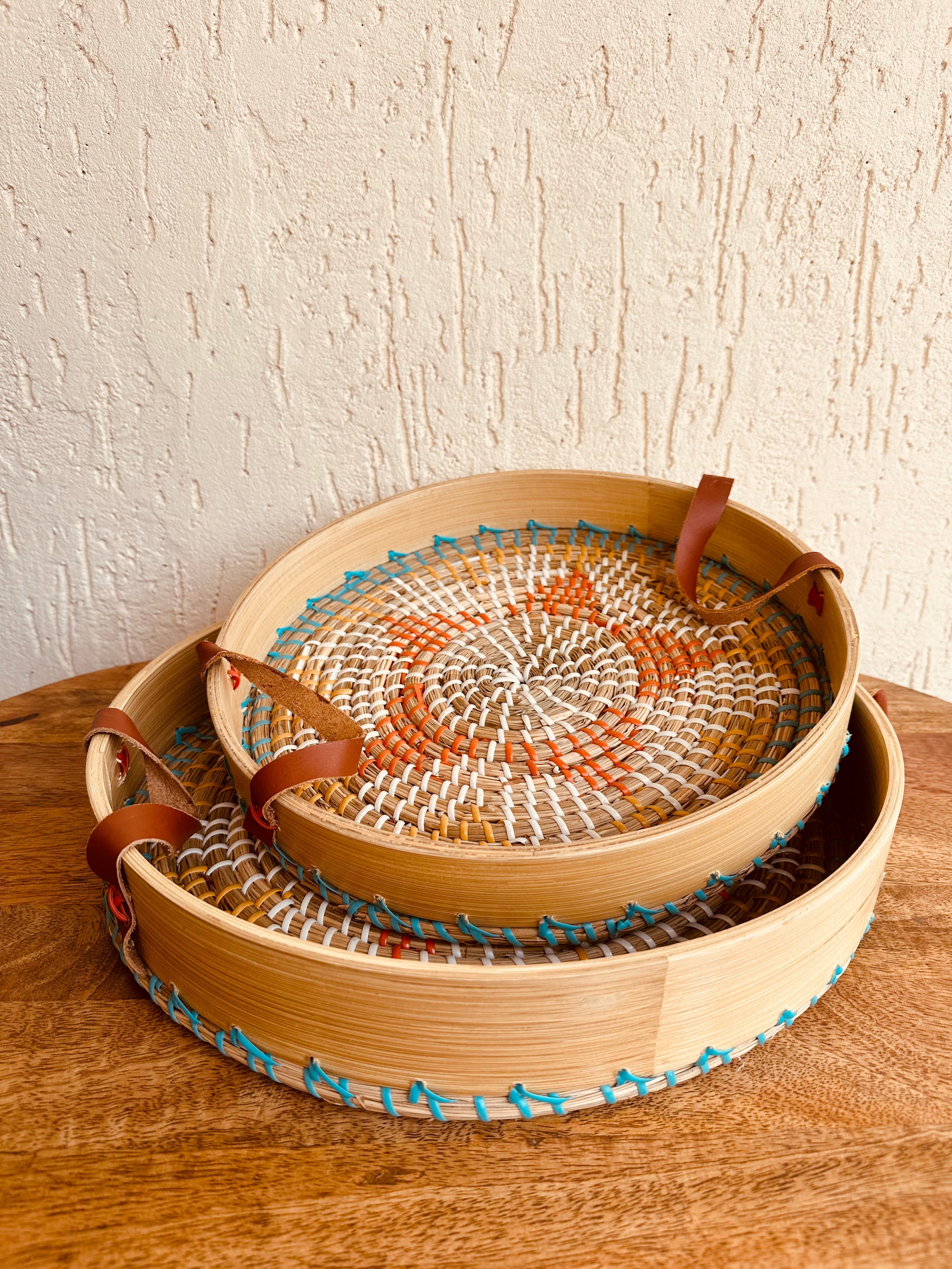 Seagrass with Spun Bamboo Tray - Decor
