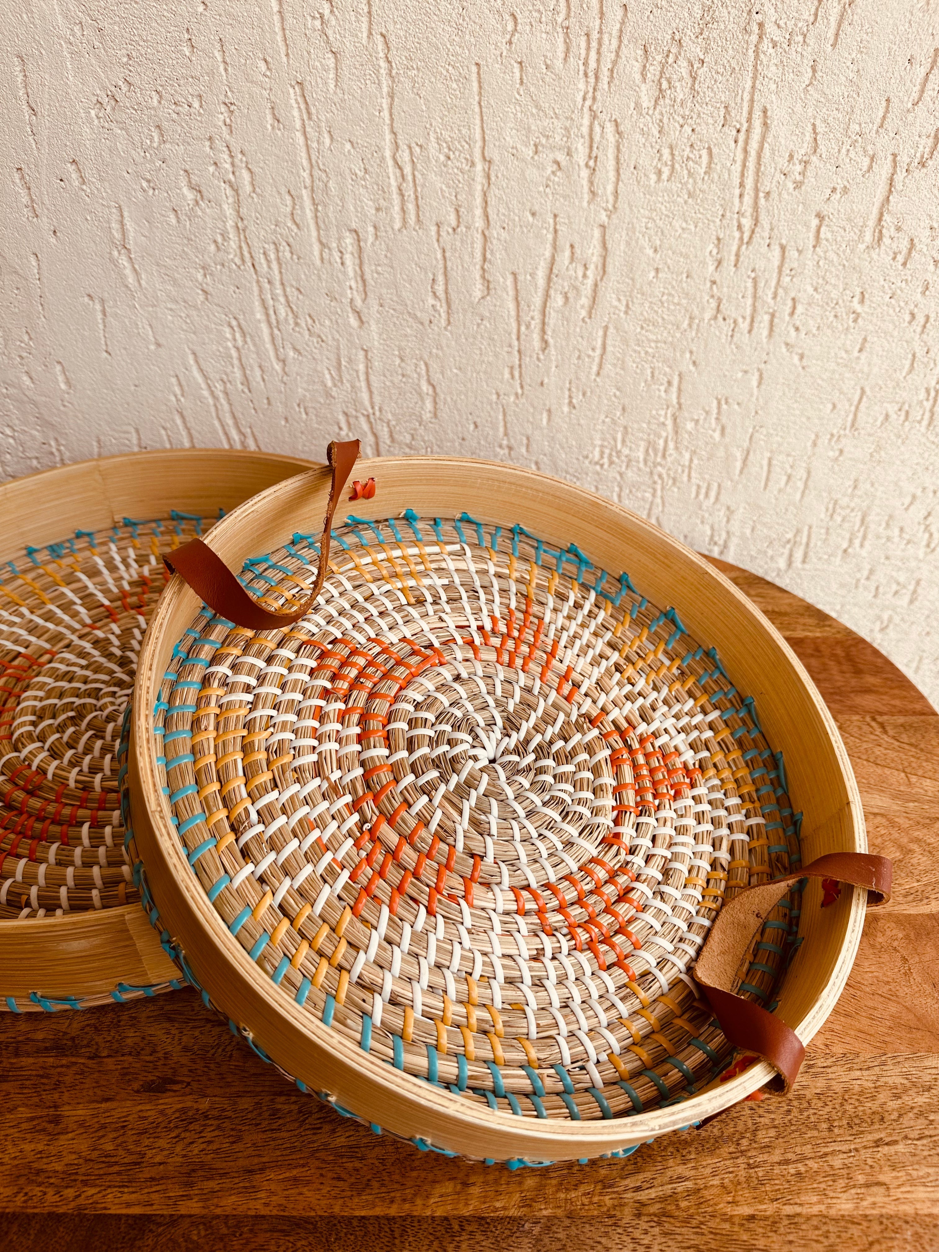 Seagrass with Spun Bamboo Tray - Decor