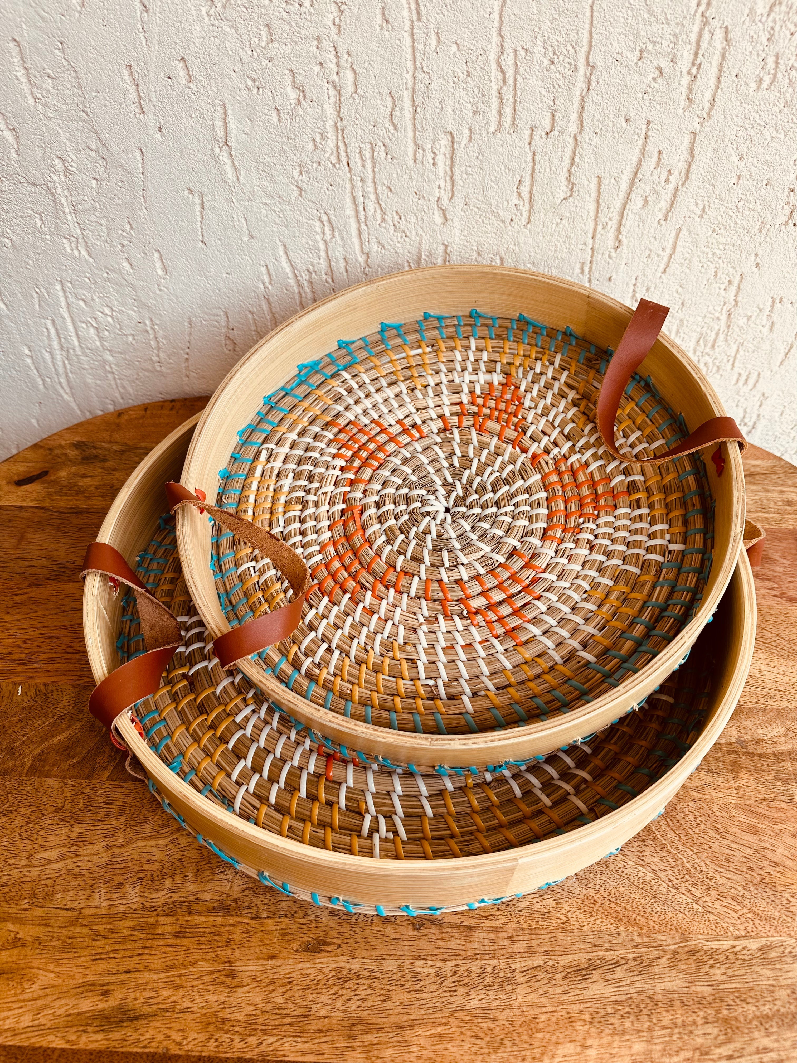 Seagrass with Spun Bamboo Tray - Decor