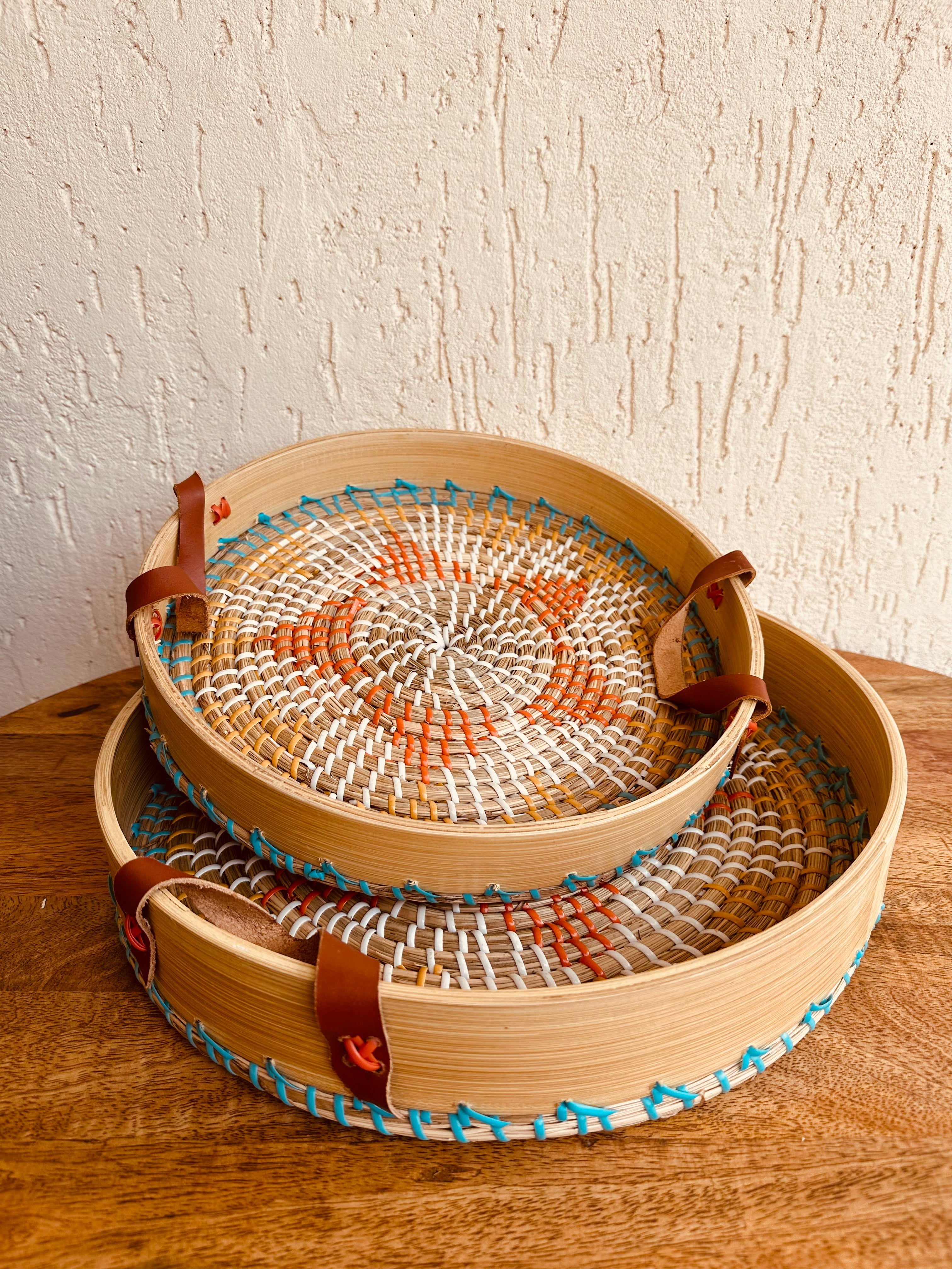Seagrass with Spun Bamboo Tray - Decor
