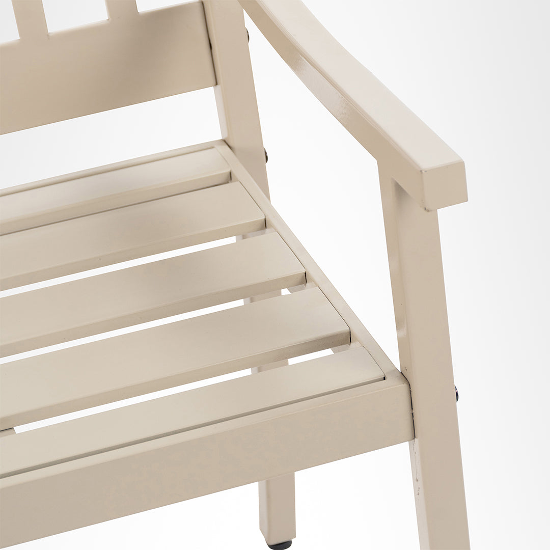 Serenity Outdoor Chair - Beige / Mild Steel / L: 20.5’’ B: 21’’ TH: 36’’ SH: 18’’ - Outdoor Furniture