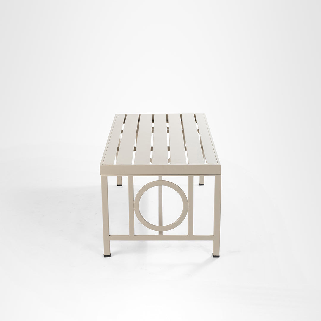 Serenity Outdoor Coffee Table - L: 42’’ B: 22’’ H: 18’’ / Beige / Mild Steel - Outdoor Furniture