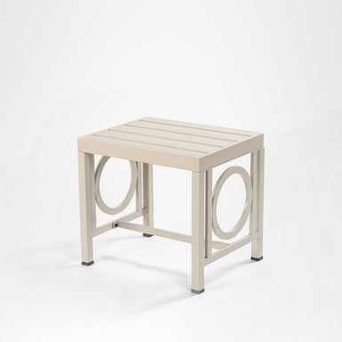 Serenity Outdoor Side Table - L: 20’’ B: 16’’ H: 18’’ / Beige / Mild Steel - Outdoor Furniture