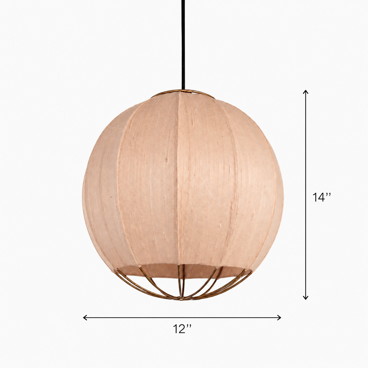 Seri Cluster of 3 Pendant Lamps - Cocoon: H: 20’’ × W: 9’’ Bloom: H: 15’’ × W: 9’’ Orb: H: 14’’ × W: 12’’ / Fabric