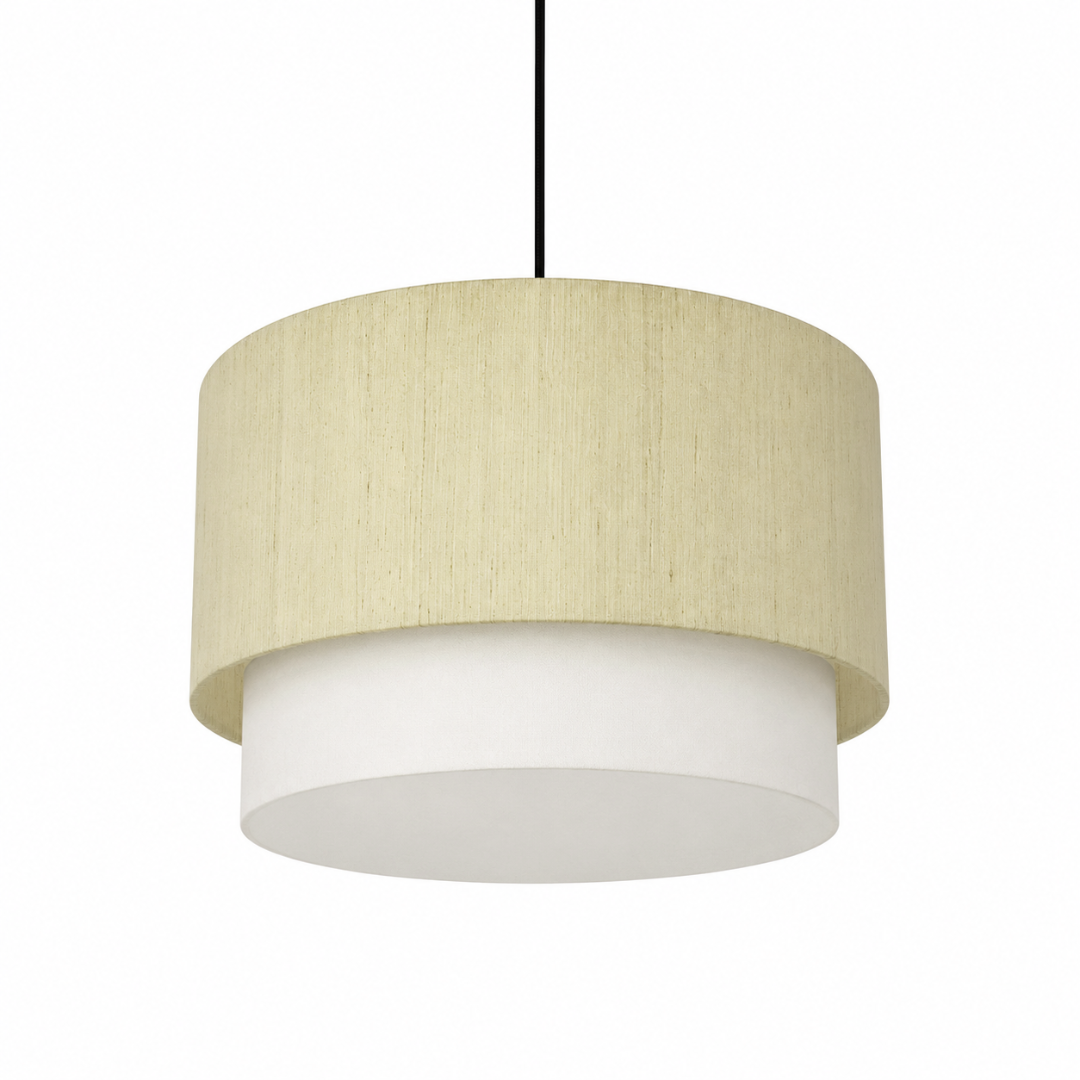Seri Drum Pendant Light - H: 10’’ × W: 18’’ / Fabric - Lighting