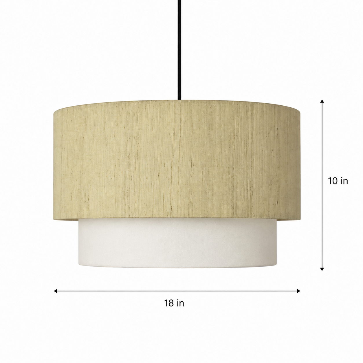 Seri Drum Pendant Light - H: 10’’ × W: 18’’ / Fabric - Lighting