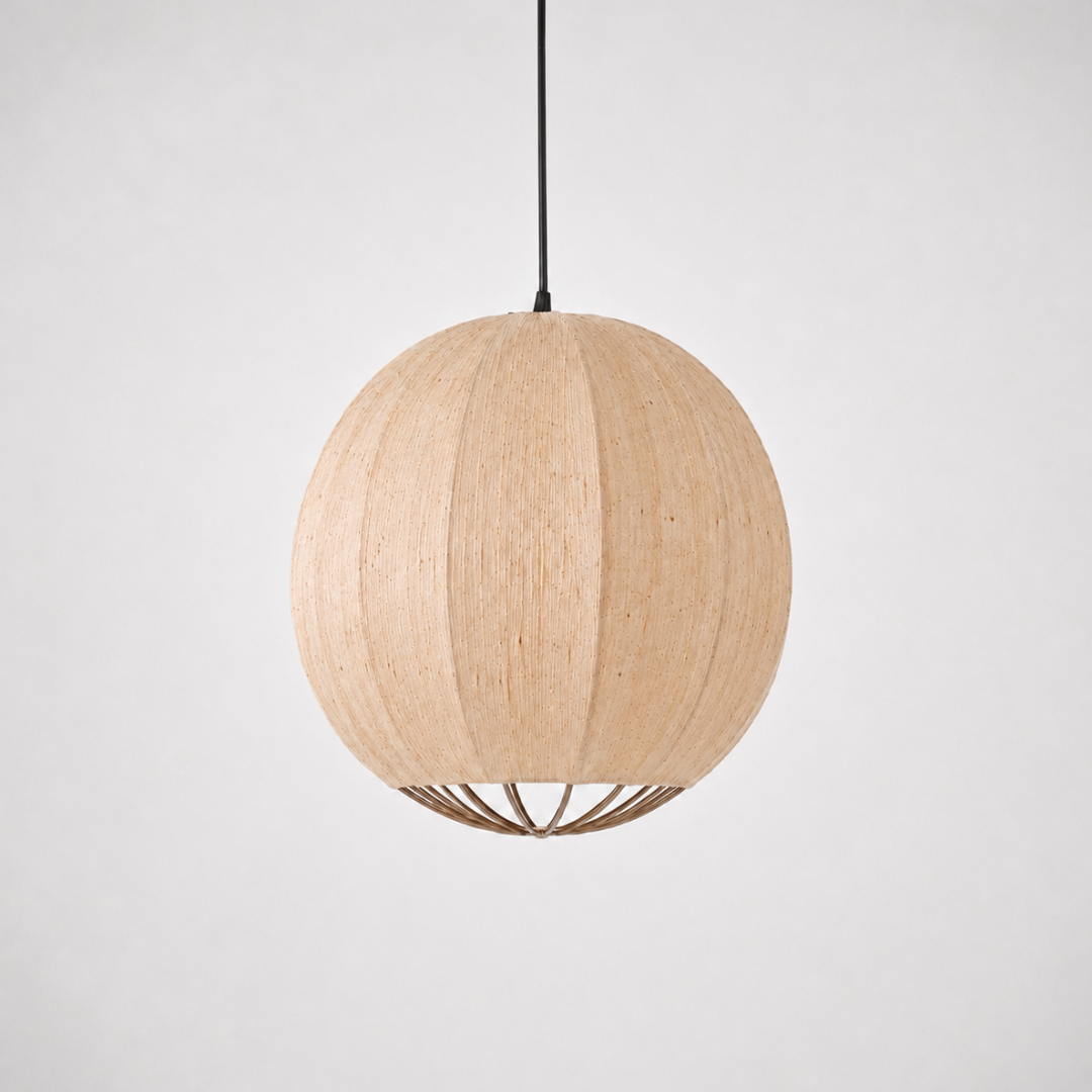 Seri Orb Pendant Lamp - H: 14’’ × W: 12’’ / Fabric - Lighting