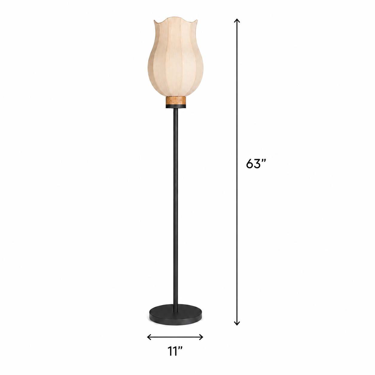 Seri Tulip Floor Lamp - H: 63’’ W: 11’’ / Fabric - Floor Lamp