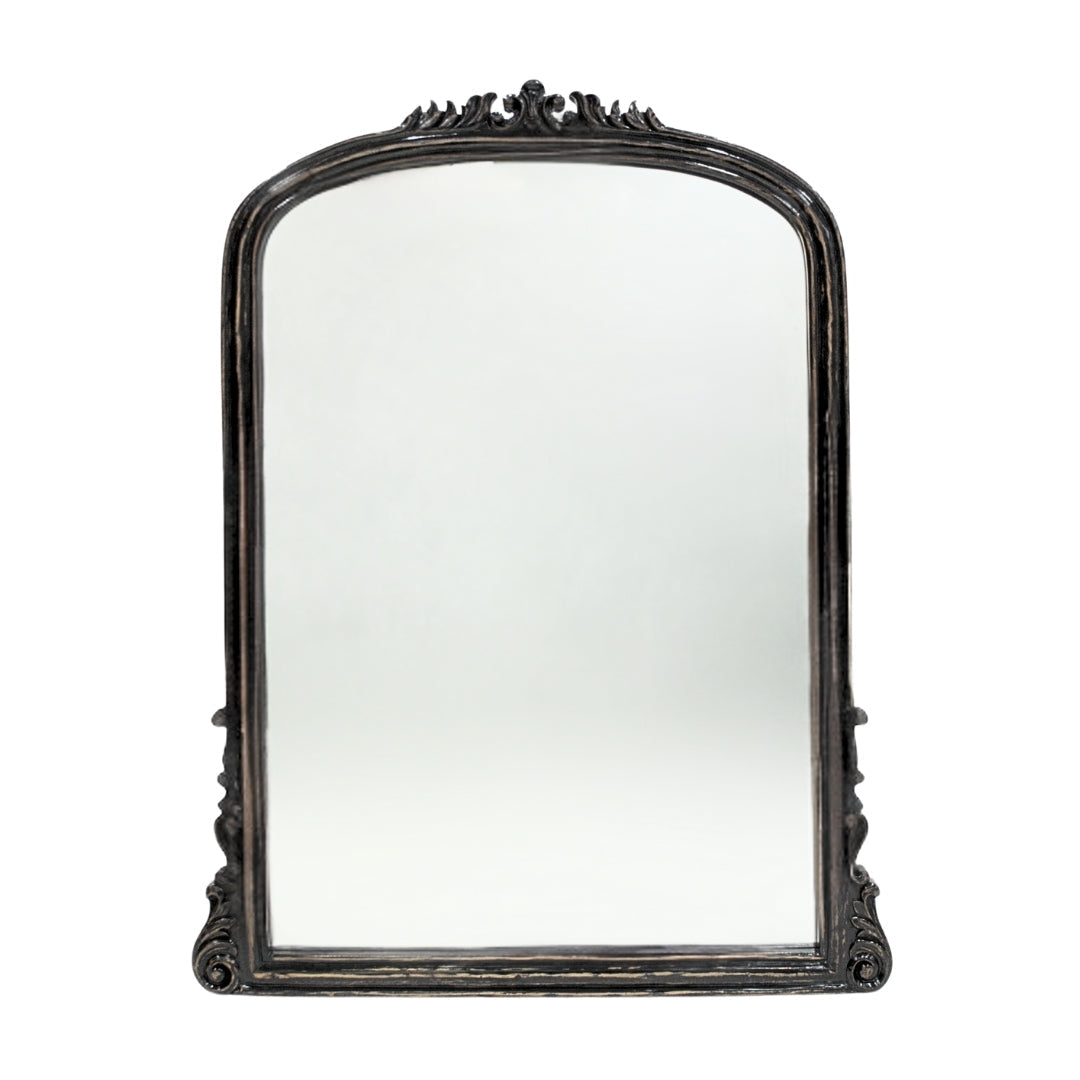 Shadow Bloom Mirror - Black / Teakwood and mirror / L: 30’’ W: 1.5’’ H: 40’’ - Decor