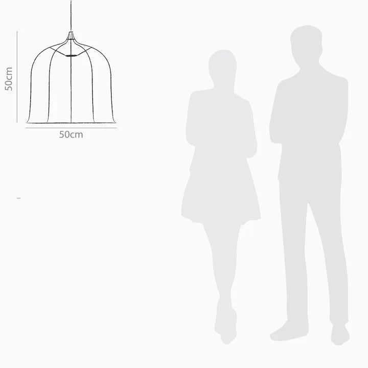 Shimmer Dome Hanging Lamp - Dia: 20’’ H: 20’’ / Black and White / Polyester - Lighting