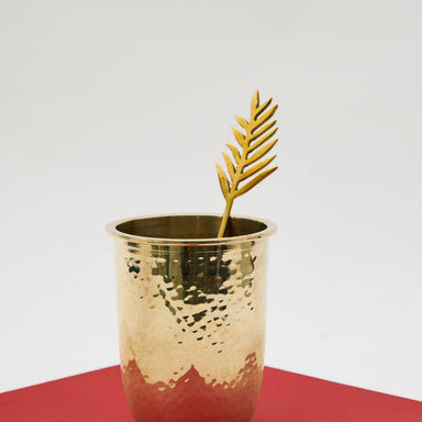 Shimmy Brass Glasses - Set of two - Gold / Brass / 3.5 x 4.5 In Inches - Decor