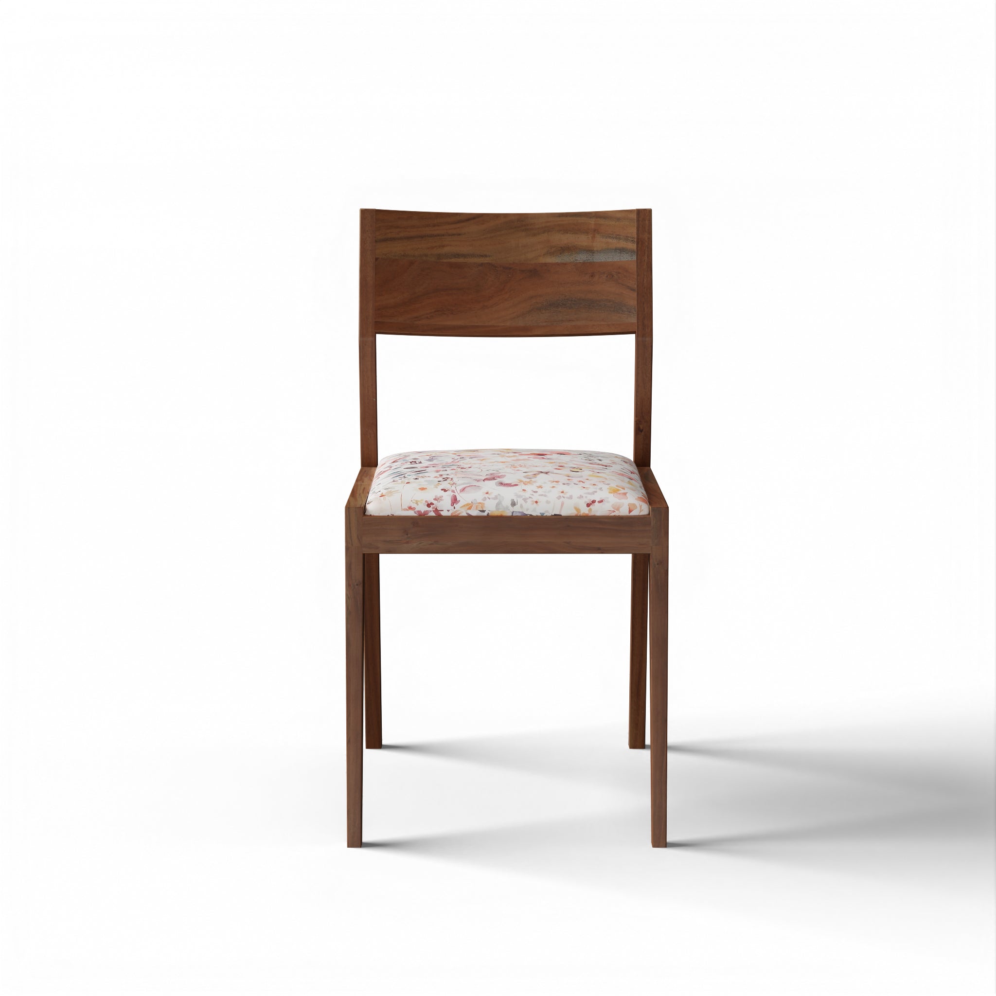 Siena Dining Chair - Natural Acacia Frame; Fabric TBC Ply & Foam Upholstery Seat / L:18’’ x B:24.5’’ x H:33.5’’