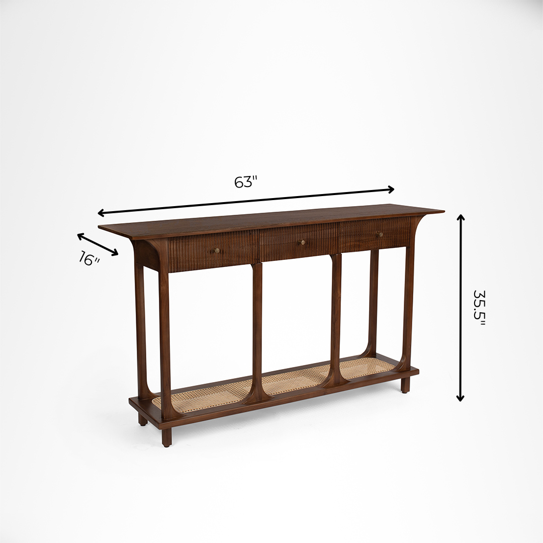 Sierra Console - L: 63’’ W: 16’’ H: 35.5’’ / Walnut / Acacia Wood - Indoor Furniture
