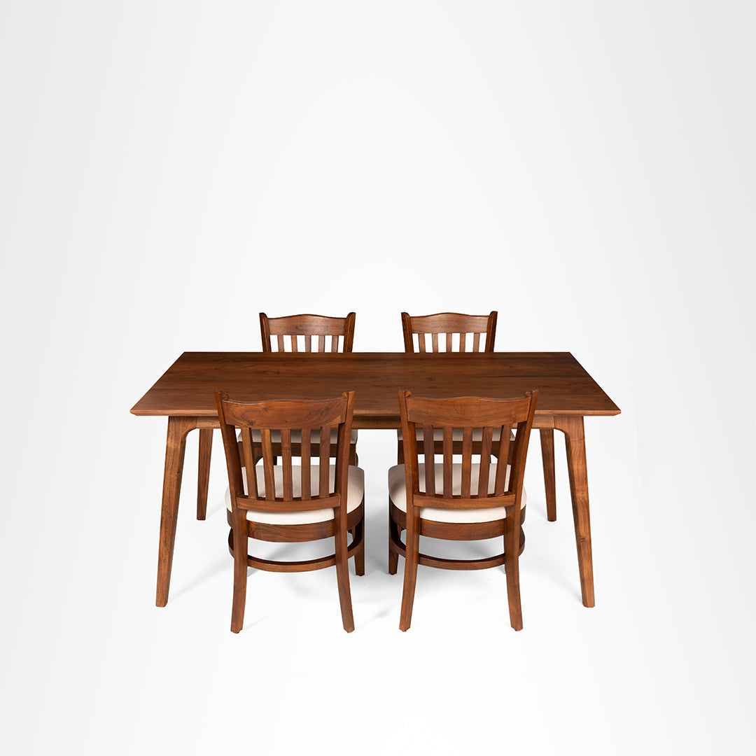 Sierra Dining Table No. 17 Set of 4 - Table (L: 66’’ B: 36’’ H: 30’’) & Chairs (L: 19’’ B: 20’’ H: 35’’ SH: 17’’)