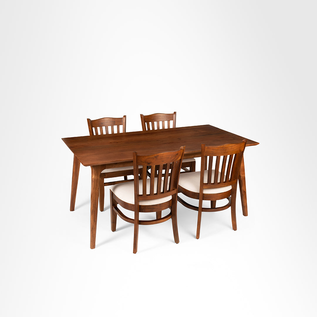 Sierra Dining Table No. 17 Set of 4 - Table (L: 66’’ B: 36’’ H: 30’’) & Chairs (L: 19’’ B: 20’’ H: 35’’ SH: 17’’)