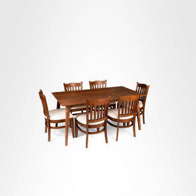 Sierra Dining Table No. 17 Set of 6 - Table (L: 66’’ B: 36’’ H: 30’’) & Chairs (L: 19’’ B: 20’’ H: 35’’ SH: 17’’)