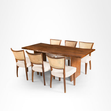 Sierra Dining Table No. 18 Set - Table (L: 78’’ B: 36’’ H: 30’’) & Chair (W: 20’’ D: 22’’ H: 33’’ SH: 18’’) / Walnut