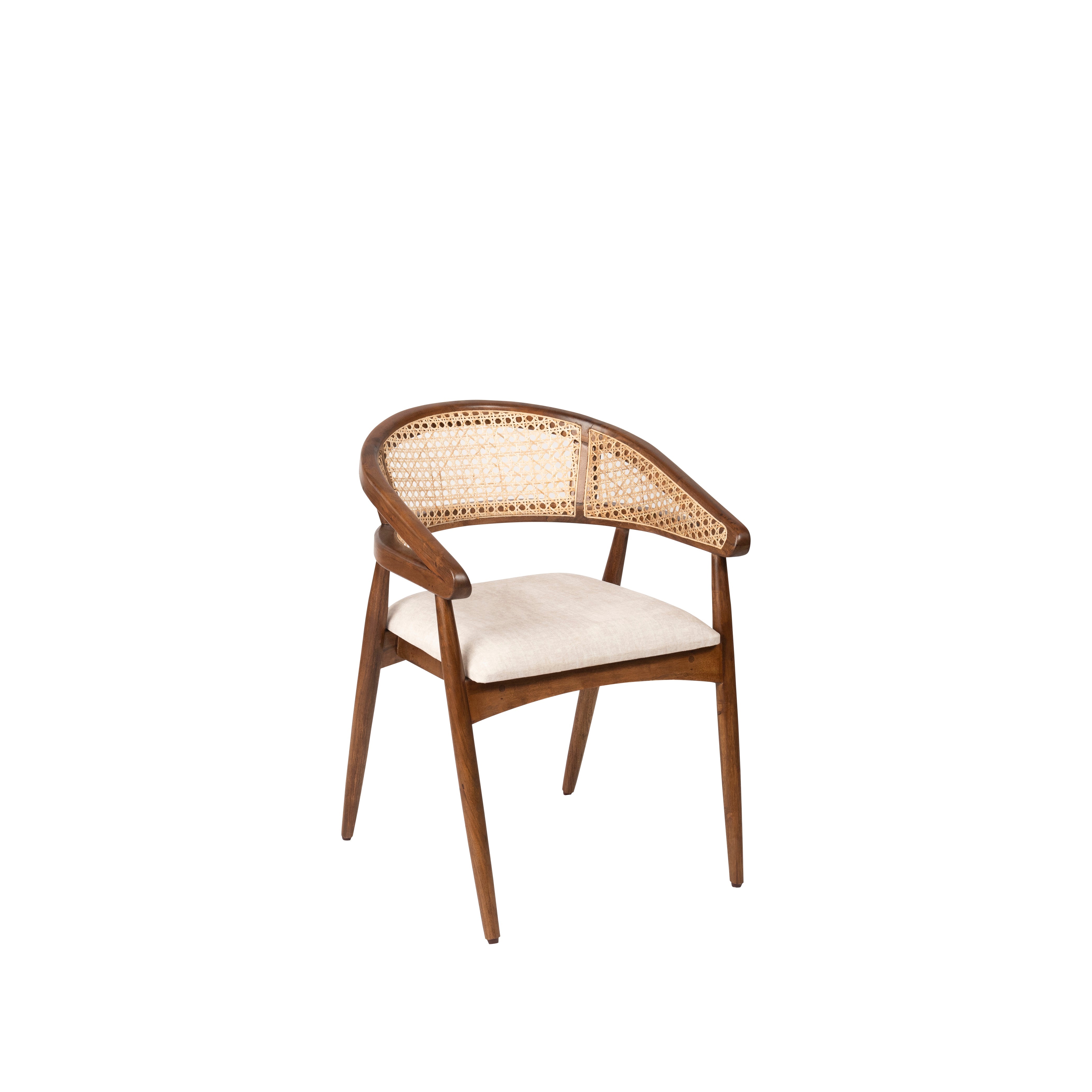 Sierra Dining Table No. 27 Set - Walnut / Acacia Wood / Table (Dia: 60’’H: 30’’) & Chairs (L: 20’’ B: 22’’ H: 31’’ SH: