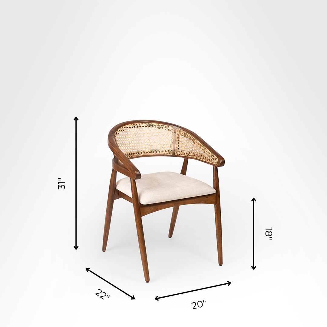 Sierra Dining Table No. 27 Set - Walnut / Acacia Wood / Table (Dia: 60’’H: 30’’) & Chairs (L: 20’’ B: 22’’ H: 31’’ SH: