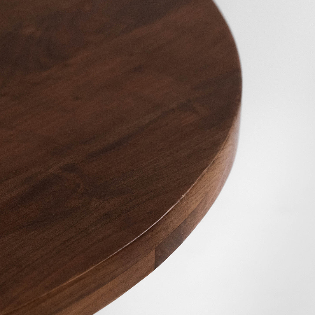 Sierra Dining Table No. 27 Set - Walnut / Acacia Wood / Table (Dia: 60’’H: 30’’) & Chairs (L: 20’’ B: 22’’ H: 31’’ SH: