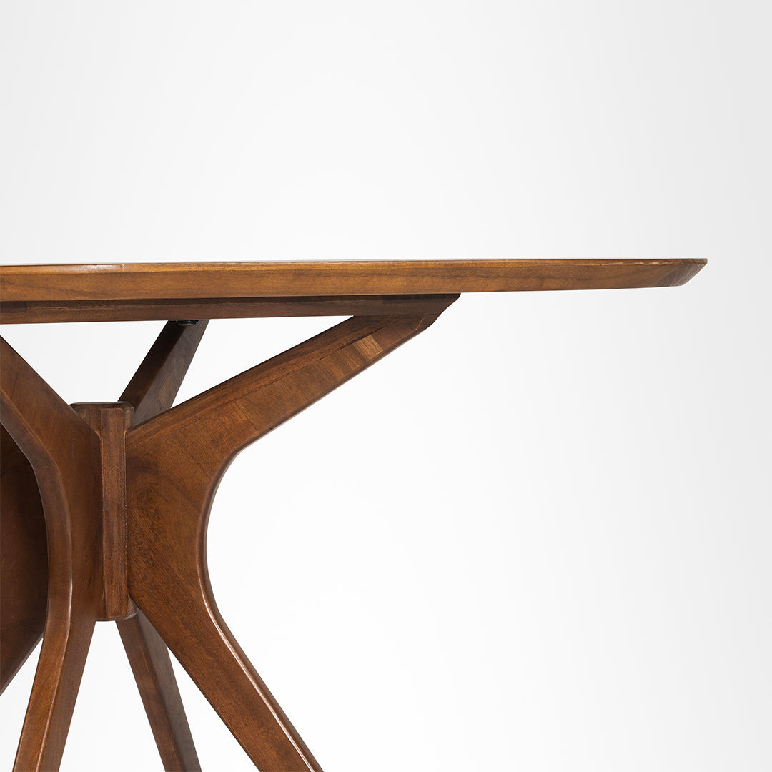 Sierra Dining Table No. 3 Set - Table (L: 48’’ B: 42’’ H: 30’’) & Chairs (L: 19’’ B: 20’’ H: 35’’ SH: 17’’) / Walnut