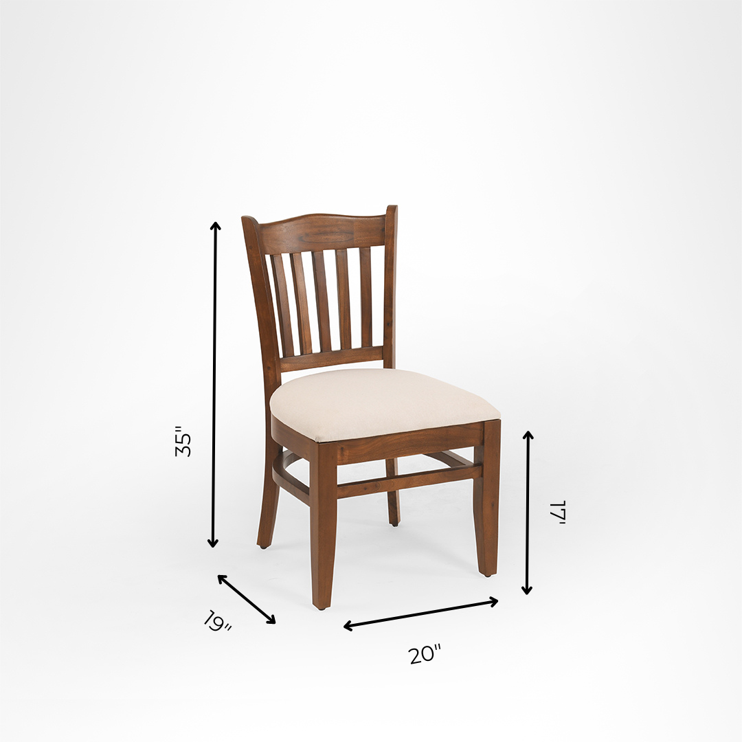 Sierra Dining Table No. 3 Set - Table (L: 48’’ B: 42’’ H: 30’’) & Chairs (L: 19’’ B: 20’’ H: 35’’ SH: 17’’) / Walnut