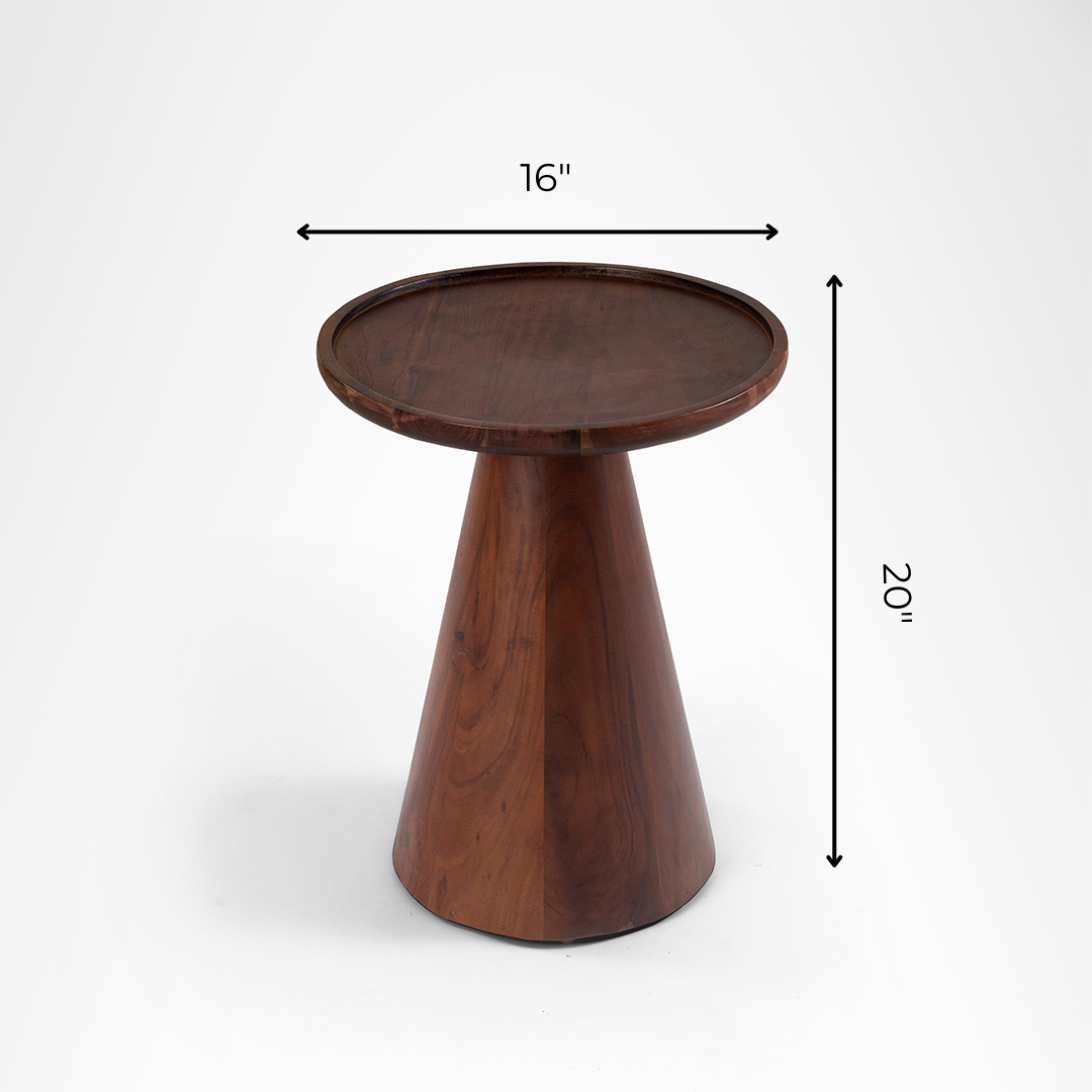 Sierra Side Table No. 7 - Walnut / Acacia Wood / 16’’D x 20’’H - Indoor Furniture