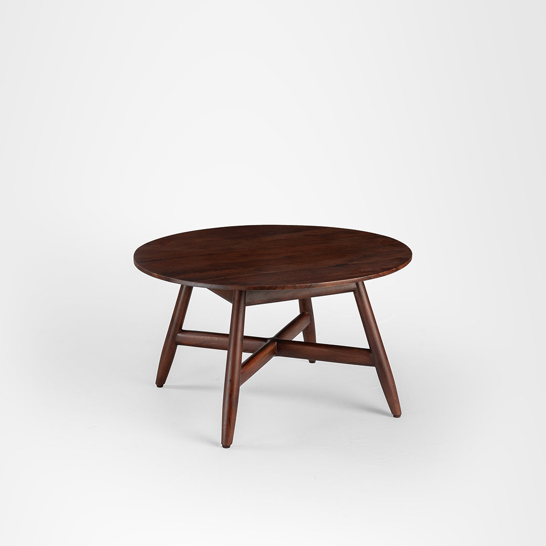 Sierra XI Coffee Table - Dia: 28 ’ H: 16’’ / Walnut / Acacia Wood - Indoor Furniture