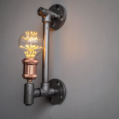 TPF21 Silver Industrial Pipe Wall Sconce