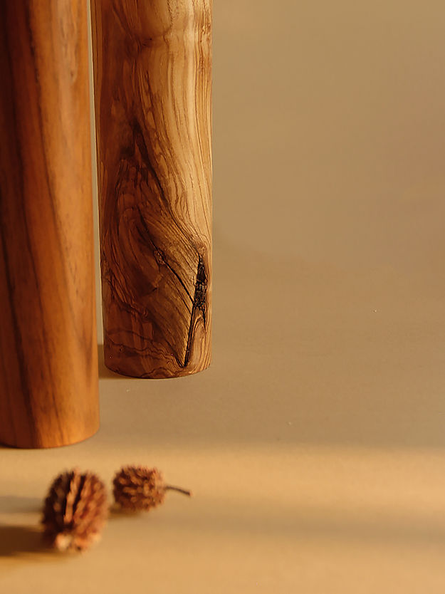 Sinuous V03 Set of 3 - light to medium reddish brown and light pale brown and white to light beige / Steam Beech, White