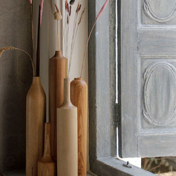 Sinuous V11 Set of 5 - light to medium reddish-brown and white to light beige and light pale brown / Steam Beech,