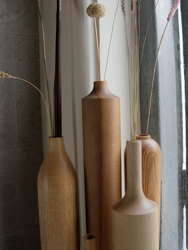 Sinuous V11 Set of 5 - light to medium reddish-brown and white to light beige and light pale brown / Steam Beech,
