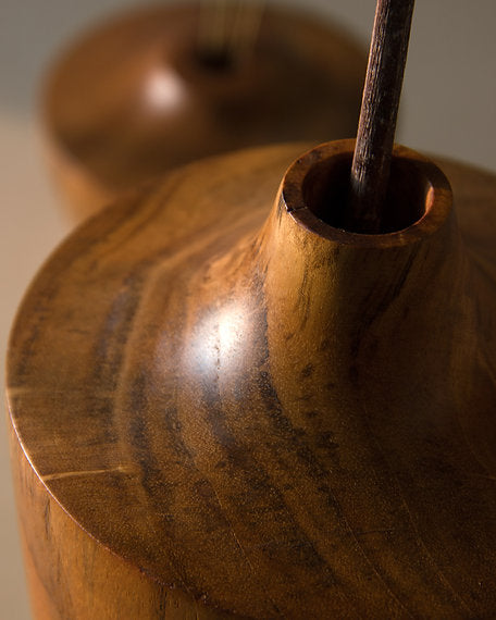 Sinuous V17 Set of 3 - Brown / Teak wood / Biggest: Height: 8 in & Dia: 5 in& Smallest: Height: 3 in & Dia: 4 in - Decor