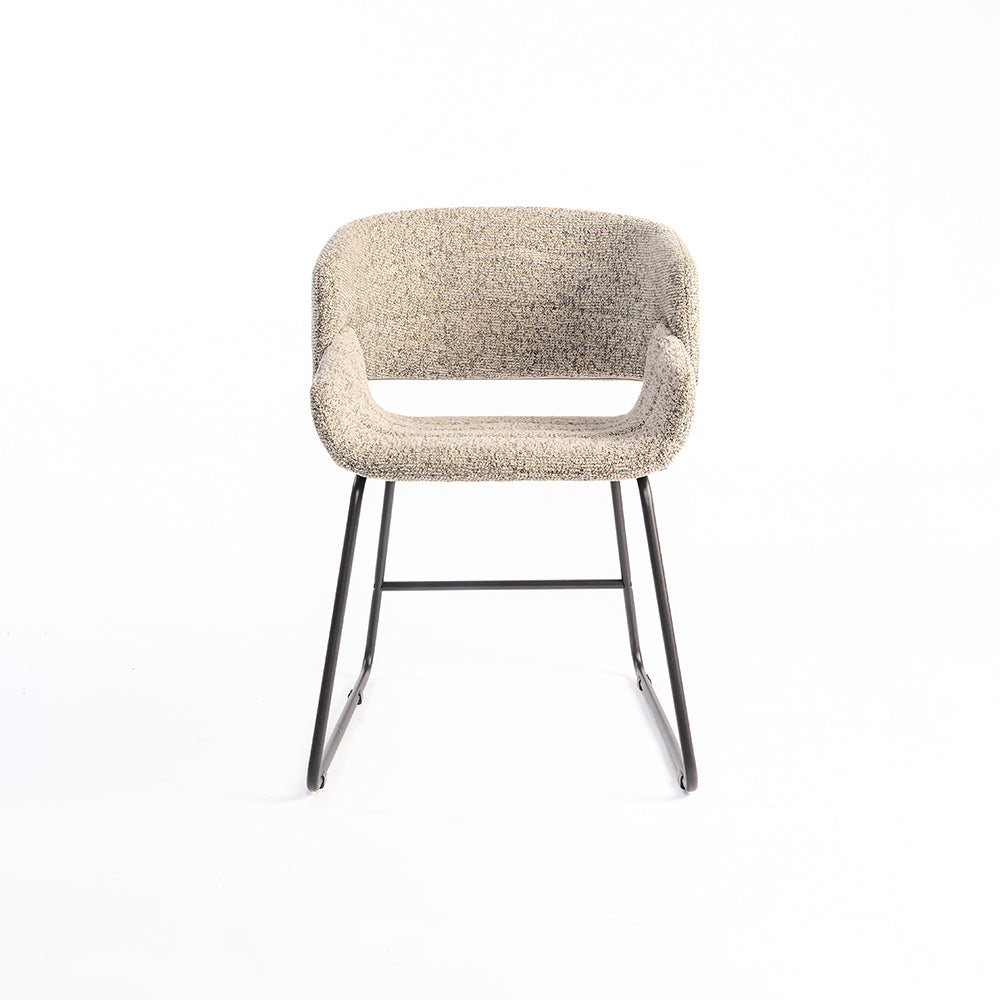 Skive Dining Chair - Mild Steel and Upholstery / CM: - L:- 55 x W:- 59 x H:- 83 - Indoor Furniture