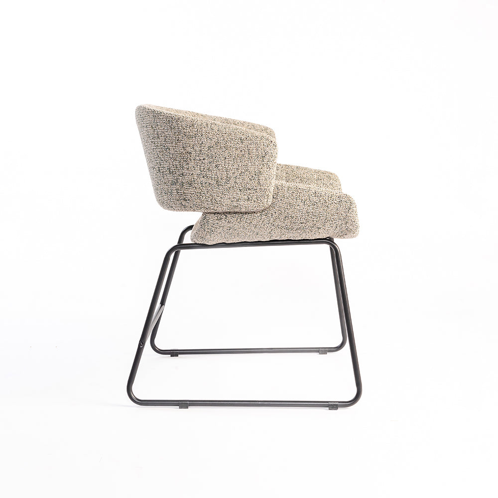 Skive Dining Chair - Mild Steel and Upholstery / CM: - L:- 55 x W:- 59 x H:- 83 - Indoor Furniture