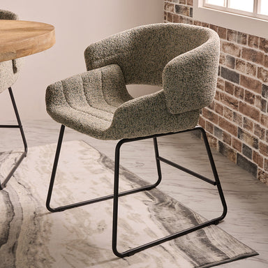 Skive Dining Chair - Mild Steel and Upholstery / CM: - L:- 55 x W:- 59 x H:- 83 - Indoor Furniture
