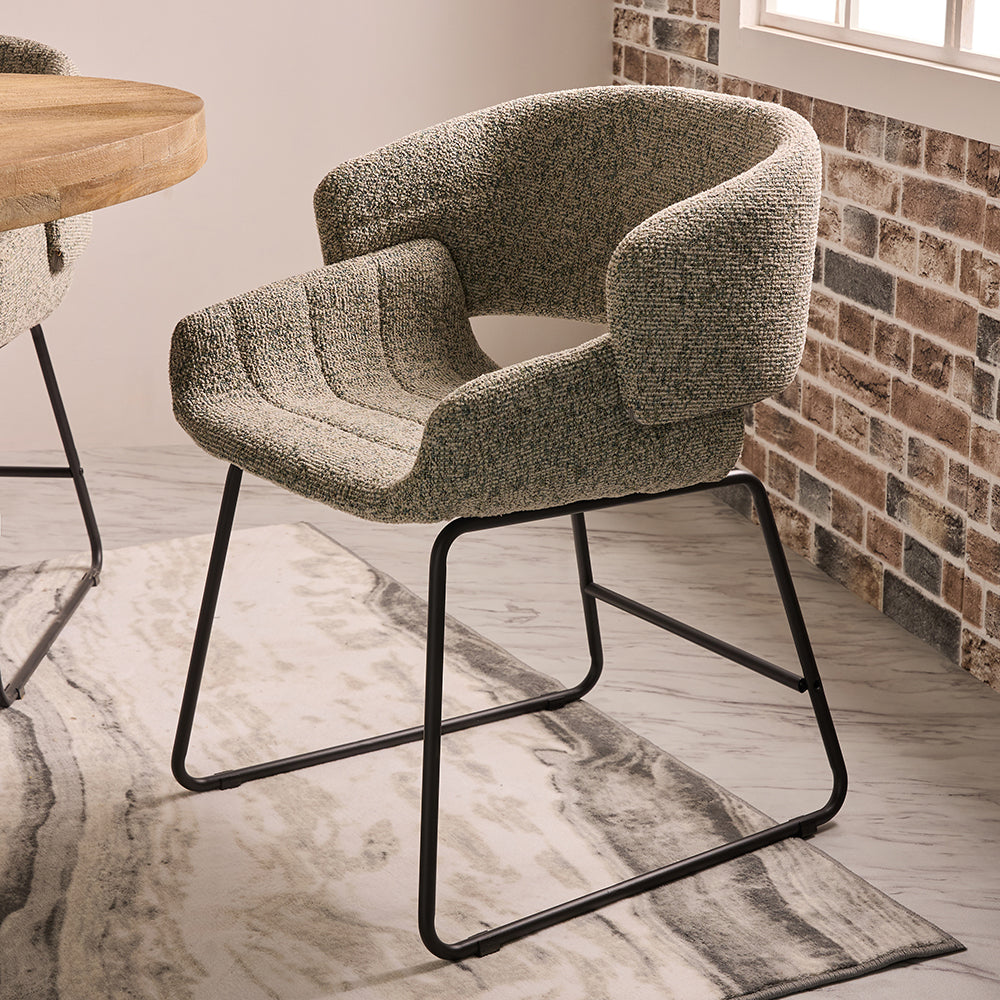 Skive Dining Chair - Mild Steel and Upholstery / CM: - L:- 55 x W:- 59 x H:- 83 - Indoor Furniture