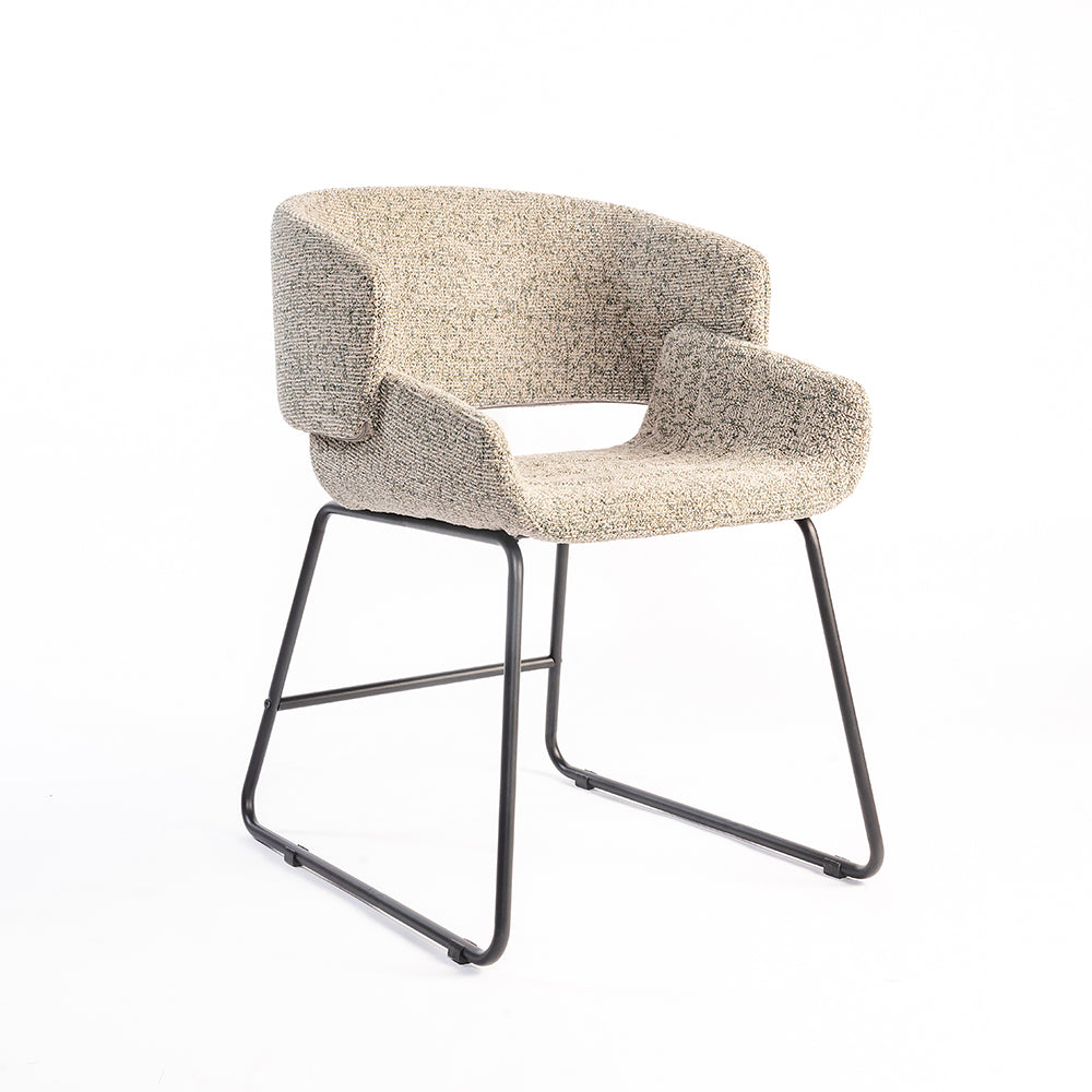 Skive Dining Chair - Mild Steel and Upholstery / CM: - L:- 55 x W:- 59 x H:- 83 - Indoor Furniture