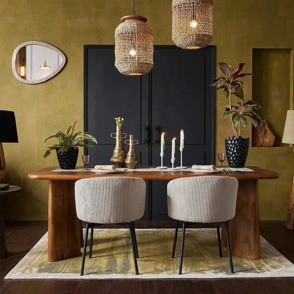 Skog Dining Table - 213 x 99 x 76 In cm / Mango Wood / Brown - Furniture