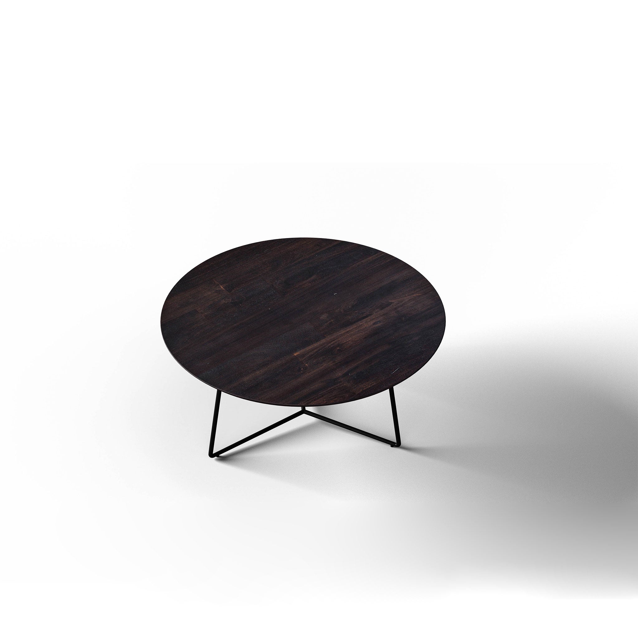 Skov Coffee Table - L:30’’ x B:30’’ x H:14’’ In Inches / Peca Sheesham Top; Black Powder Coat Mild Steel Base - Indoor