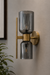 Smoked Glass Hourglass Sconce - Gold / 7 x 5 x 13 Inches / MS, Glass - Lighting