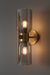 Smoked Glass Hourglass Sconce - Gold / 7 x 5 x 13 Inches / MS, Glass - Lighting