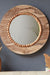 Solid Wood Earthy Round Wall Mirror - Neutral / Teak wood and mirror / D: 23’’ W: 1’’ - Decor