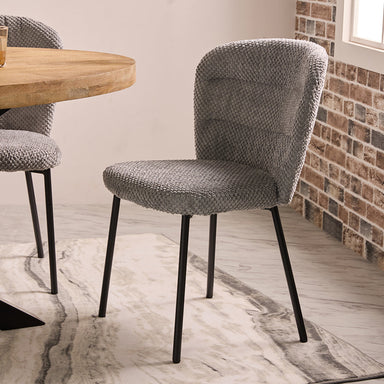 Solterra Dining Chair - Mild Steel and Upholstery / CM - L:- 50 x W:- 60 x H:- 86 - Indoor Furniture