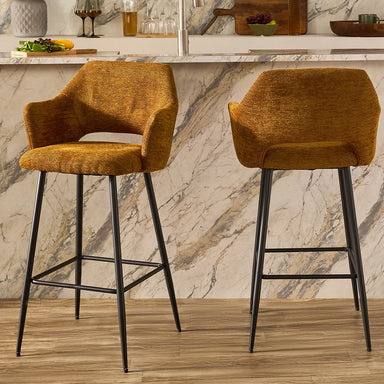 Sora Bar Chair - Mild Steel and Upholstery / L:- 53 x W:- 54 x H:- 104 In Cms - Indoor Furniture