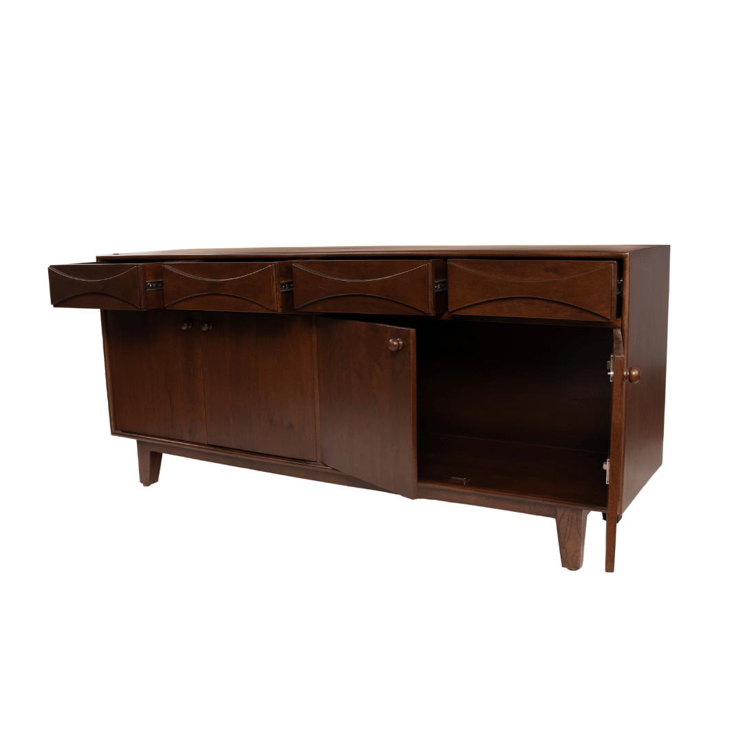 Sorento Sideboard - Brown / Mango wood / L: 66’’ W: 18’’ H: 30’’; Drawer Height: 5’’; Shutter Height: 16’’ - Furniture