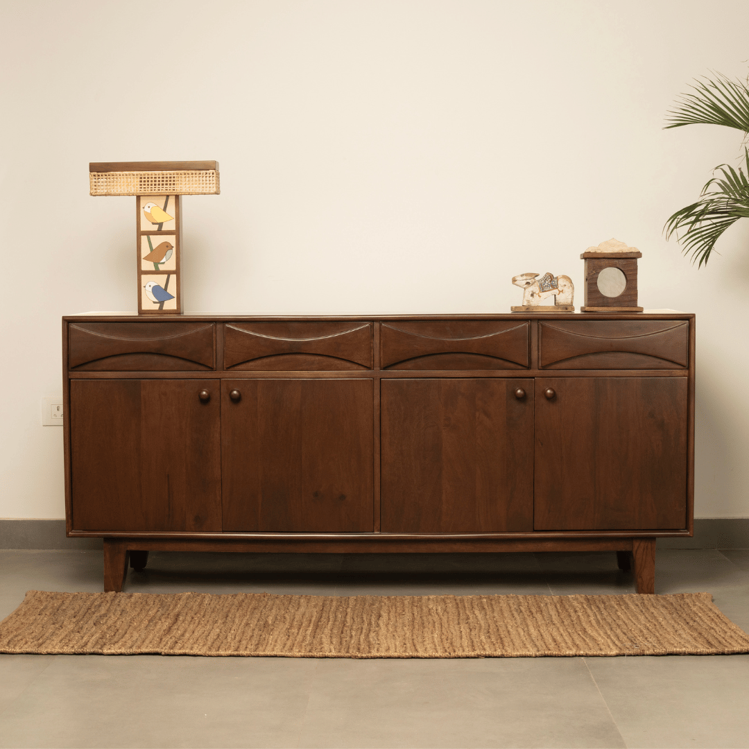 Sorento Sideboard - Brown / Mango wood / L: 66’’ W: 18’’ H: 30’’; Drawer Height: 5’’; Shutter Height: 16’’ - Furniture