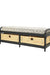 Spink Bamboo Storage Bench - Black / Bamboo / L: 50’’ W: 18’’ H: 19’’; Seat Height: 18’’; L: 23’’ B: 16’’ H: 8’’