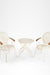 Spring Garden Set - Chair- W: 23’’ D: 16’’ SH:17 ’ TH: 34’’ Table- Dia: 23’’ H: 22’’ / Matte Cream / Mild Steel