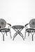 Spring Garden Set - Chair- W: 23’’ D: 16’’ SH:17 ’ TH: 34’’ Table- Dia: 23’’ H: 22’’ / Matte Black / Mild Steel